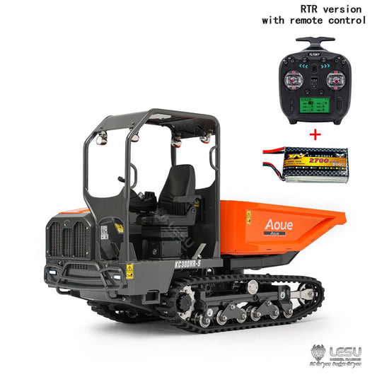 Metal LESU 1/14 Hydraulic Remote Control Tracked Dump Truck KC300HR-5 RC Dumper Model 180 Degree Rotation Openable Door Lights
