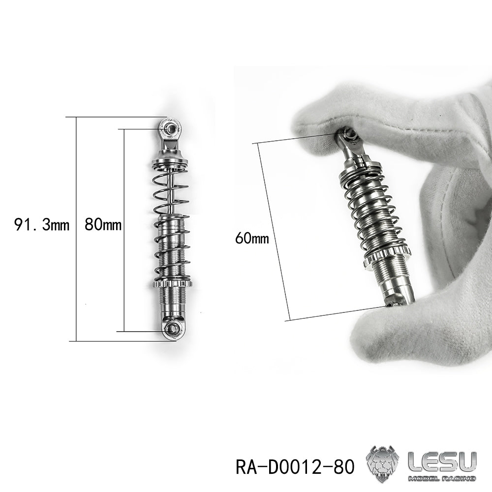 LESU RC Metal Hydraulic Shock Absorber With Length 90mm 80mm Suitable for 1/10 Remote Control Crawler Vehicle Parts Acceories