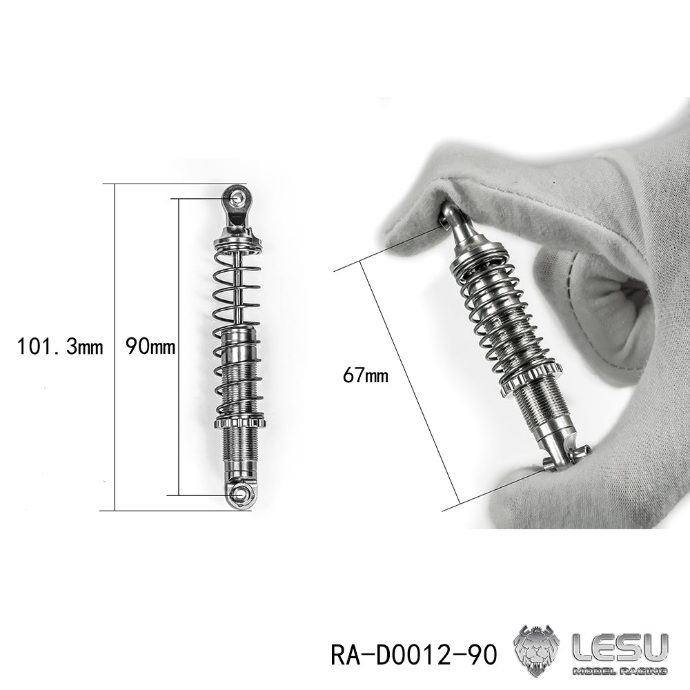 LESU RC Metal Hydraulic Shock Absorber With Length 90mm 80mm Suitable for 1/10 Remote Control Crawler Vehicle Parts Acceories