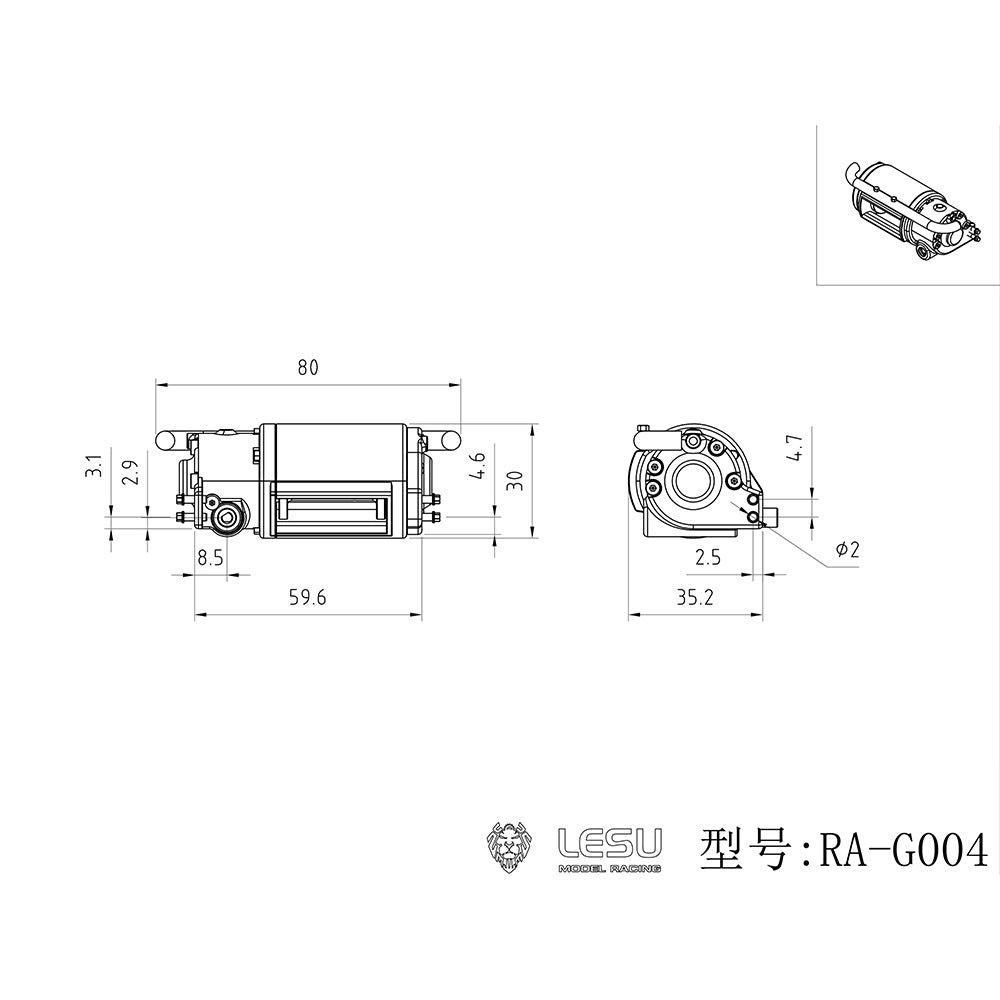 LESU 1/10 Scale RC Off-Road Truck for 4x4 U406 Remote Controlled Car Model Attachments Tyre Wheel Hub Electric Winch Battery Box