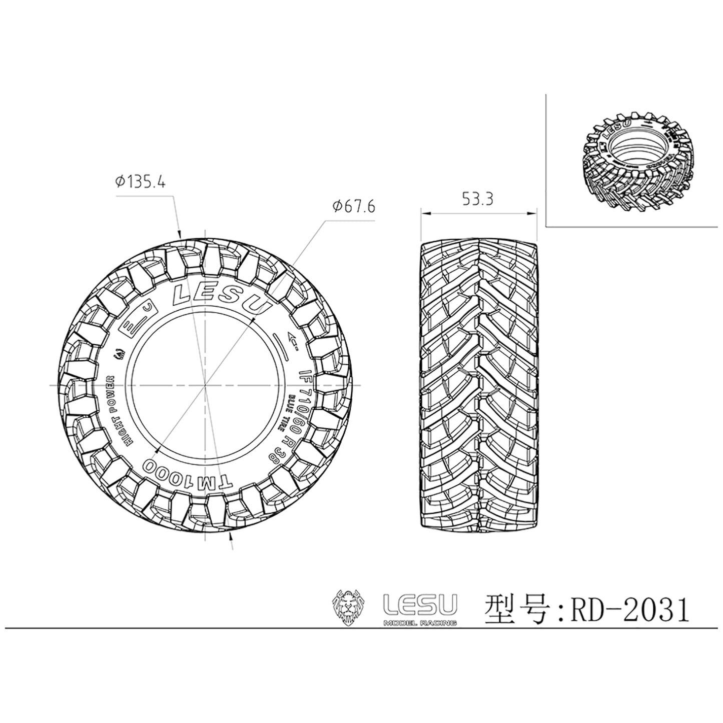 Rubber Front Rear Wheel Tire Tyre Metal Front Rear Wheel Hub Coupling for LESU AOUE 1050 1/14 RC Hydraulic Tractor Model DIY Parts