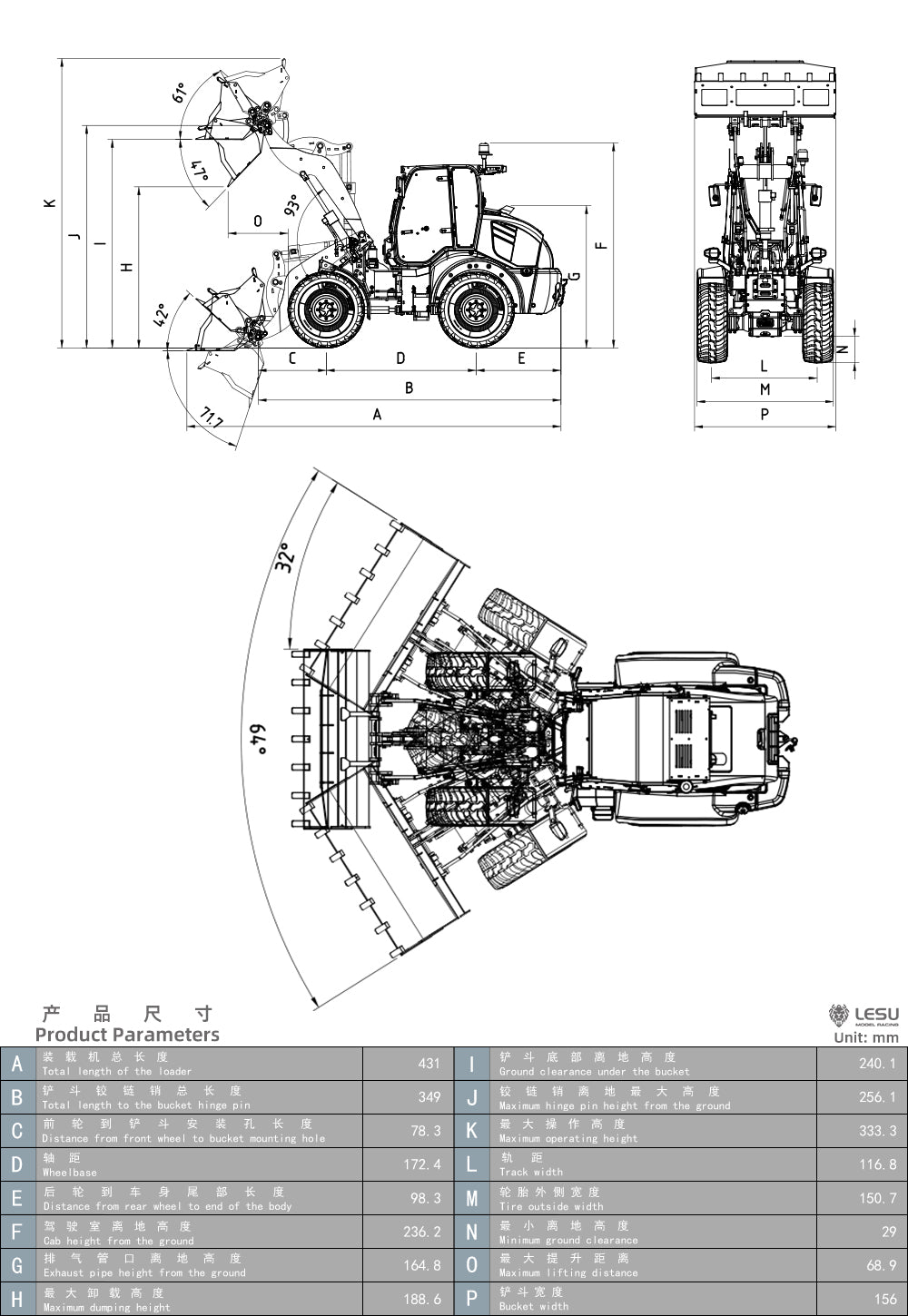 LESU 1/14 Metal RC Hydraulic Loader Aoue WA100M-8 4*4 RTR Remote Control Construction Vehicle Axle Lock Sound Light ST8 Radio