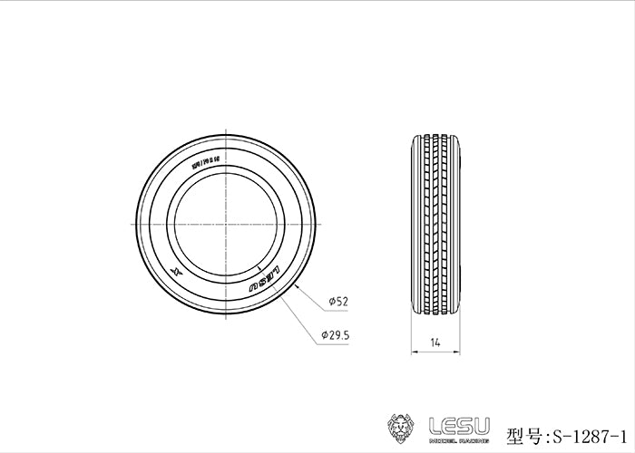 LESU Replacements Accessories Spare Sets for 1/14 Remote Controlled Trailer Tractor Truck DIY Model Wheels Lights