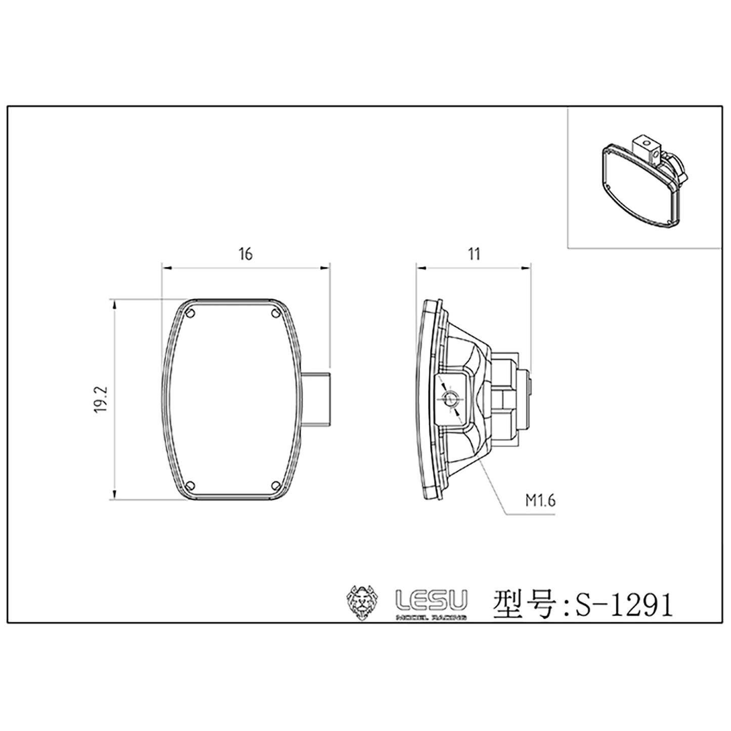LESU LED Spotlight Warning Light For 1/14 RC Tractor Truck DIY Remote Control Car Upgraded Parts