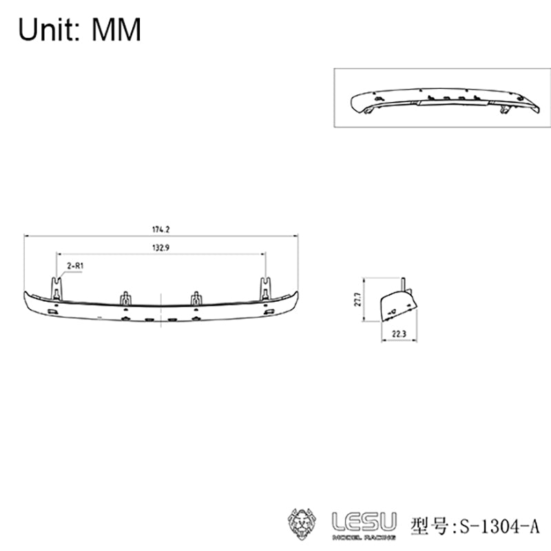 1:14 Scale LESU Cabin Sun Visor Metal Upgrade Part for RC Tractor Truck Radio Controlled DIY Vehicle Model Cars Accessory