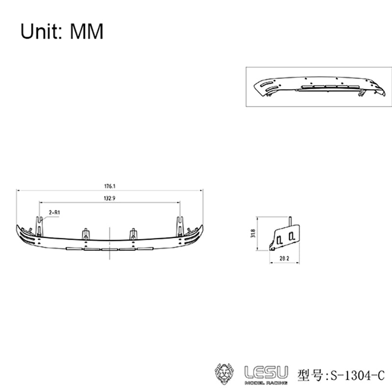 1:14 Scale LESU Cabin Sun Visor Metal Upgrade Part for RC Tractor Truck Radio Controlled DIY Vehicle Model Cars Accessory