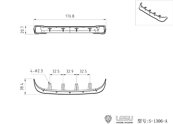 Metal CNC Equipment Rack Rear Beam TailBeam Sun Visor DIY Part for 1/14 RC FH16 FH12 Radio Control Tractor Truck Model Cars