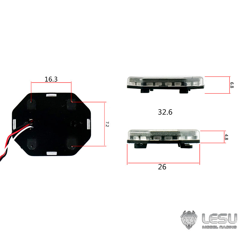 LESU 1/14 Roof Caution Light Warning LED Plastic DIY Spare Parts Suitable For RC Truck Tractor Radio Control Dumper Trailer