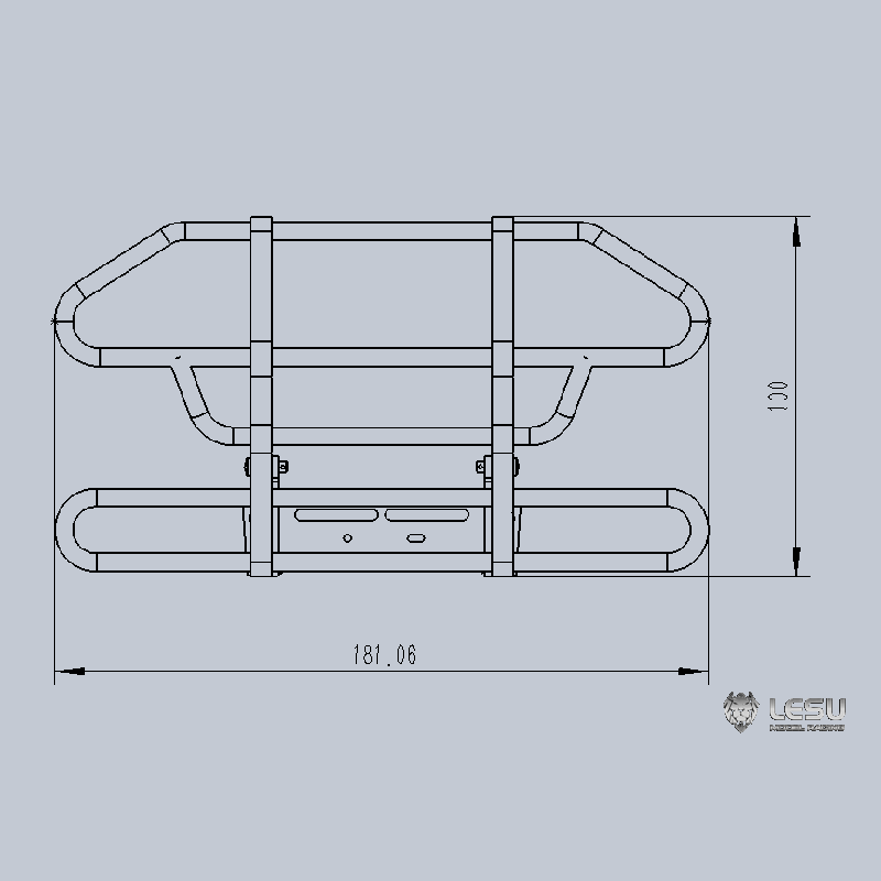 LESU Metal Front Bumper C1 C2 Model for R620 R470 Remote Controlled 1/14 Scale Tractor Truck Model Spare Parts Replacements