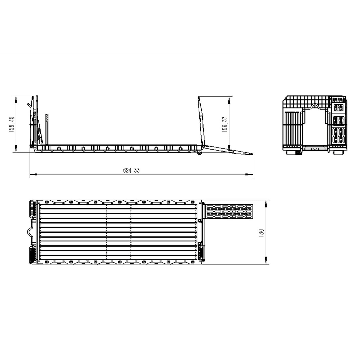 Trailer Bucket Hydraulic Cylinder Crane Valve Oil Tank Pump Suitable for LESU Metal 1/14 Roll On Off RC Dumper Truck Model