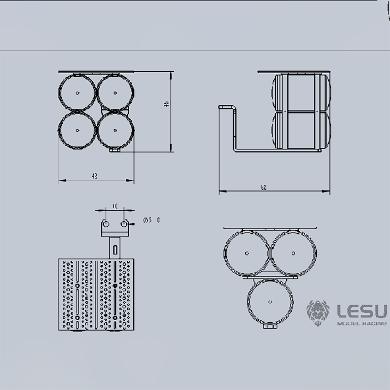 LESU Metal CNC 3 4 Gas Tanks for Remote Controlled 1/14 Scale Tractor Truck Car Model Upgraded DIY Spare Parts Accessories