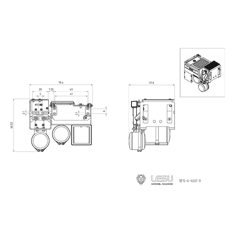 LESU Urea Tank Battery Box Exhaust Tank Suitable for 1/14 Scale FH16 DIY Radio Controlled Tractor Truck Cars Vehicle Accessory