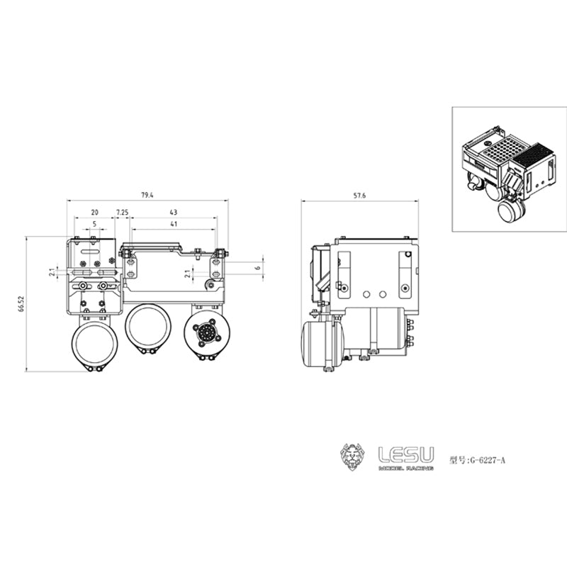 LESU Urea Tank Battery Box Exhaust Tank Suitable for 1/14 Scale FH16 DIY Radio Controlled Tractor Truck Cars Vehicle Accessory