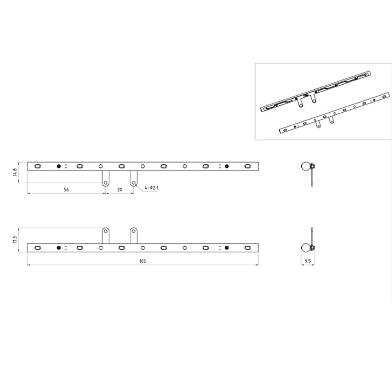 LESU 127MM 165MM Side Skirts Lamp LED Side Marker Lights Suitable for 1/14 Scale 2Axle DIY Radio Controlled Tractor Truck