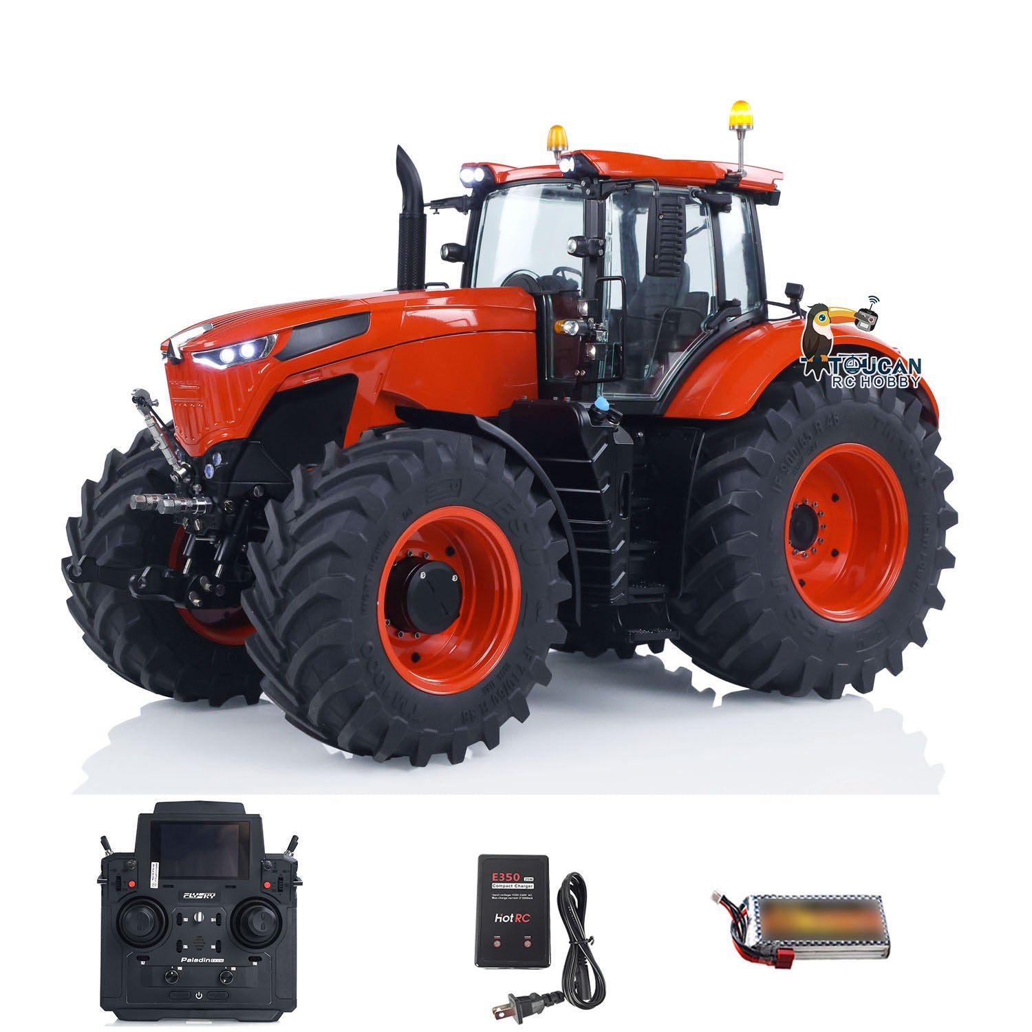 1/14 scale ls metal hydraulic 4x4 rc tractor aoue?1050 with motor esc servo light kit
