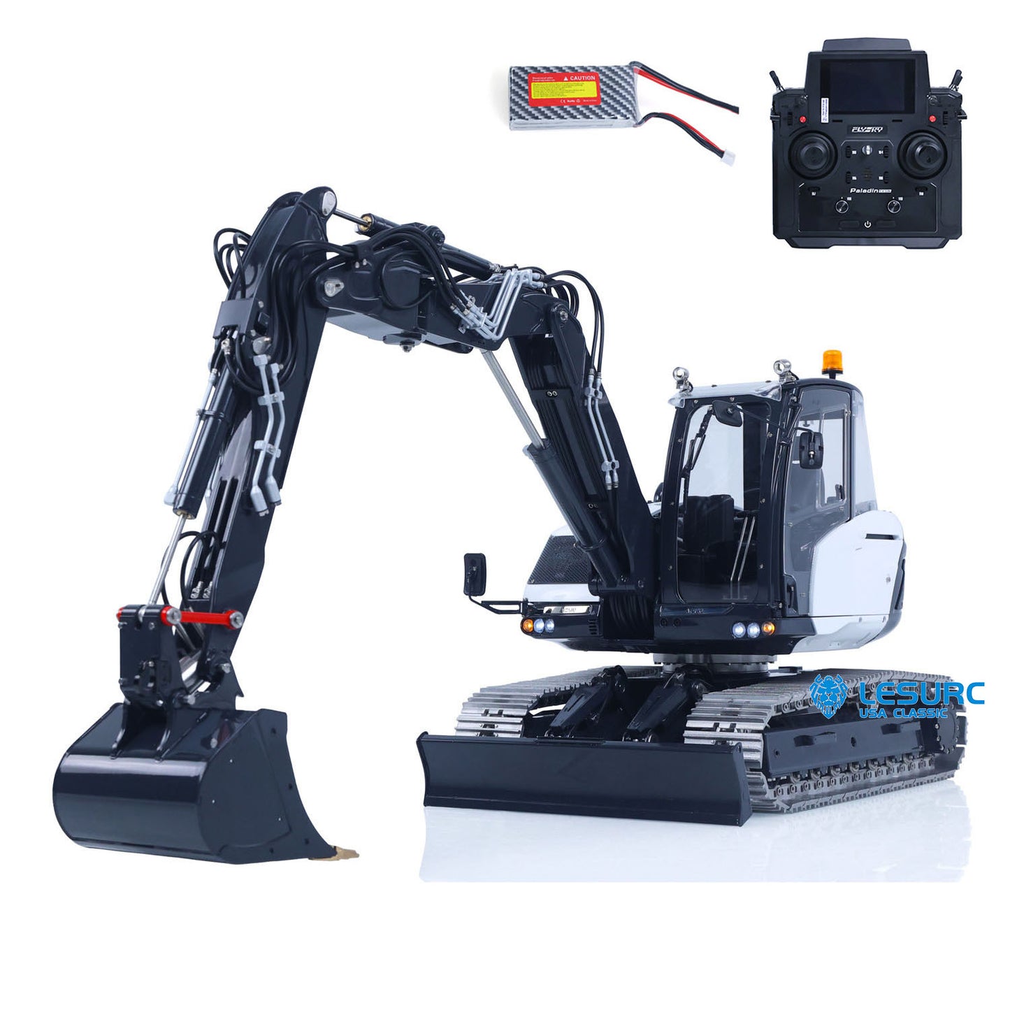 1/14 Metal Hydraulic Excavator MC15 Dual Pump 9-Way Valve Hydraulic System  
