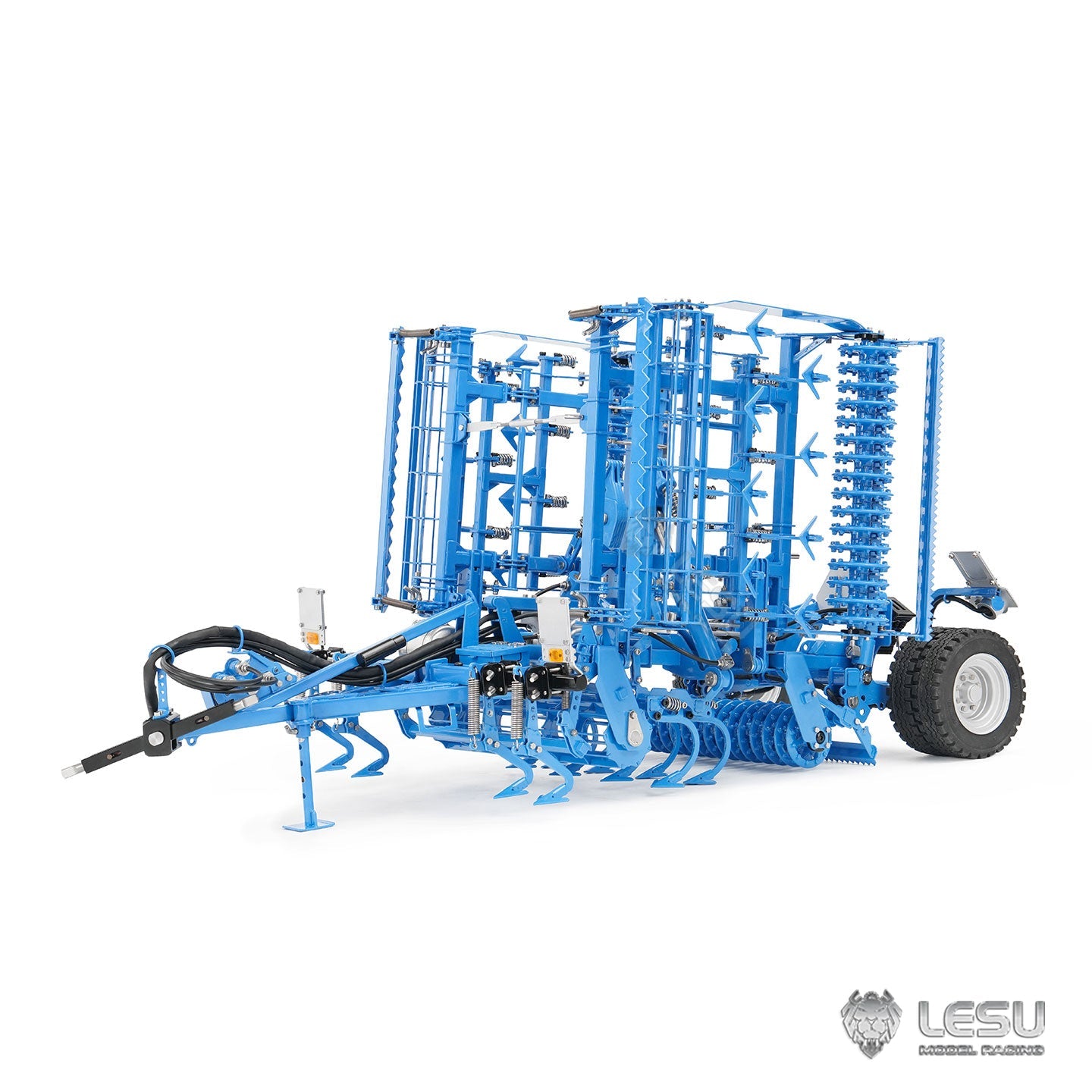 LESU Metal 4x4 1/14 RC Tractor Truck AOUE 1050 K500 Seedbed Pre-sowing Soil Preparation Planter Plough Hydraulic Agricultural Vehicles Frsky PL18EV Lite