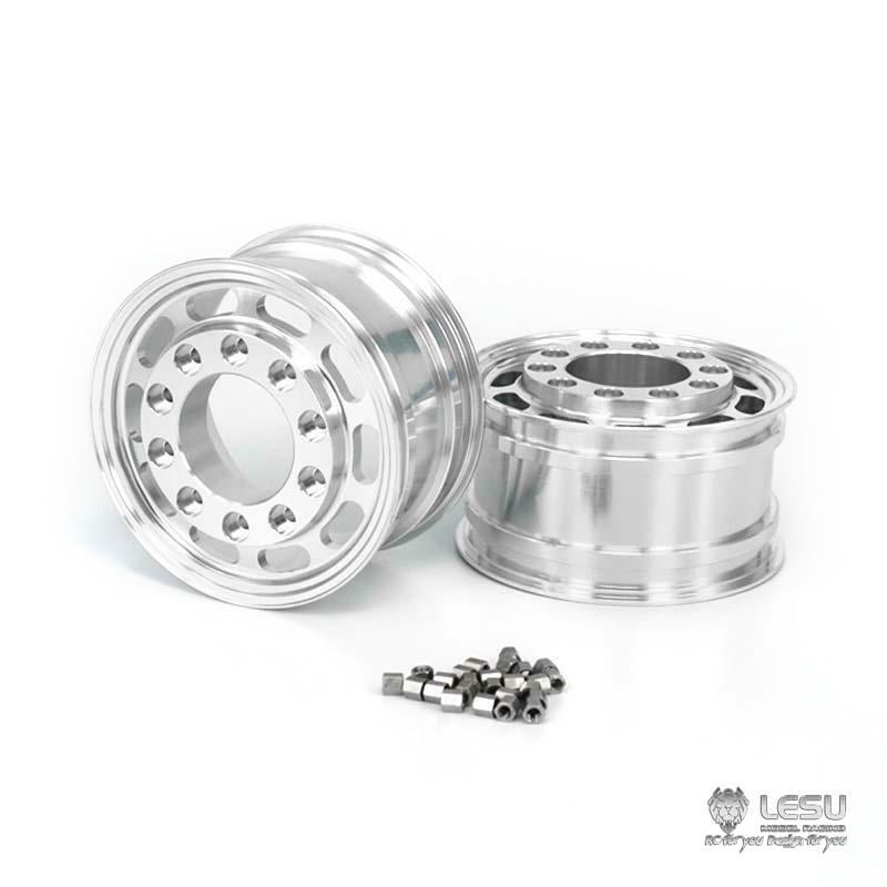 Metal Front Wheel Hub for 1/14 Scale LESU Flange Axle Model RC Truck Dumper Tractor DIY Spare Parts Replacements Accessories