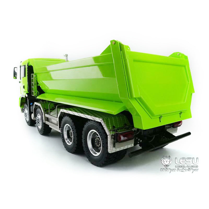 LESU 1/14 8x8 Metal Hydraulic RC Dump Truck Tipper 2 Speed Transmission Axles With Differential Lock FlySky I6S Remote Controller Sound Light System