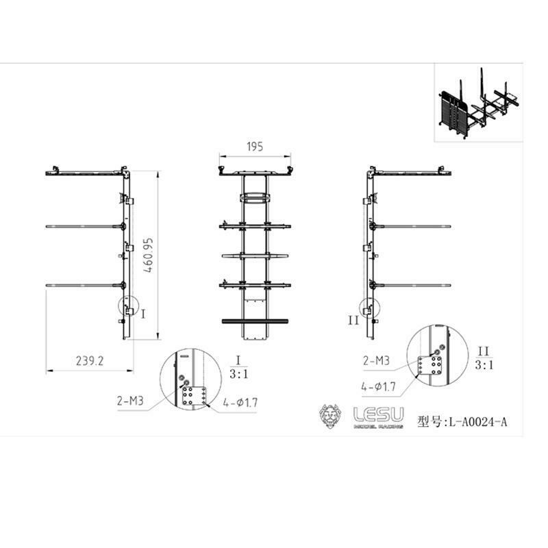 LESU 1/14 Scale Metal Flatbed Trailer Suitable for F16 RC Tractor Trucks DIY Radio Controlled Vehicle Cars Model