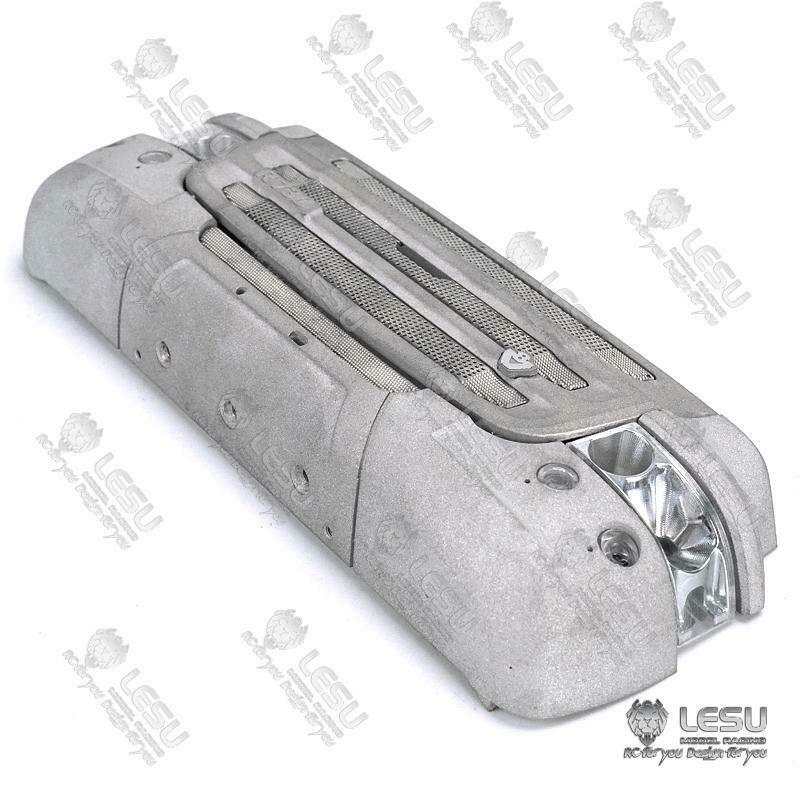 LESU RC Tractor Truck Upgrade Parts Metal Side Spoiler Front Face Net Bumper Set R730 1/14 for Remote Controlled Tractor R470 R620