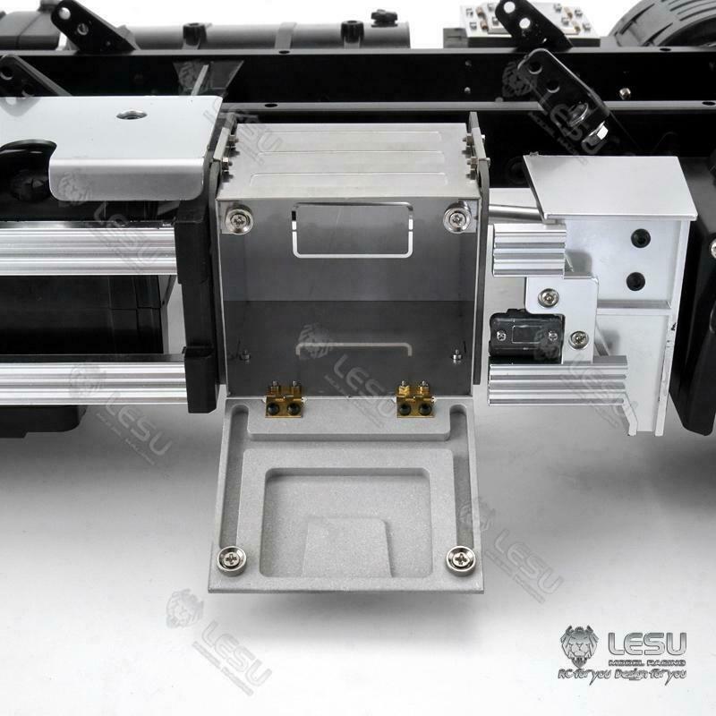 LESU Metal Exhaust Box Chimney Toolbox Air Filter Aircleaner Bumper for 1/14 Upgrade Part RC Tractor Truck DIY Cars Model