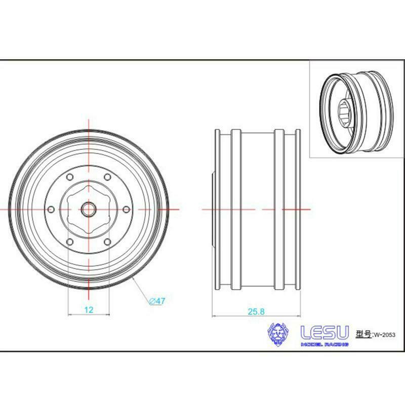 LESU Metal DIY Spare Part Front Hub Bearing Brake Suitable for 1/14 Scale RC Tractor Truck Radio Controlled Dumper Car