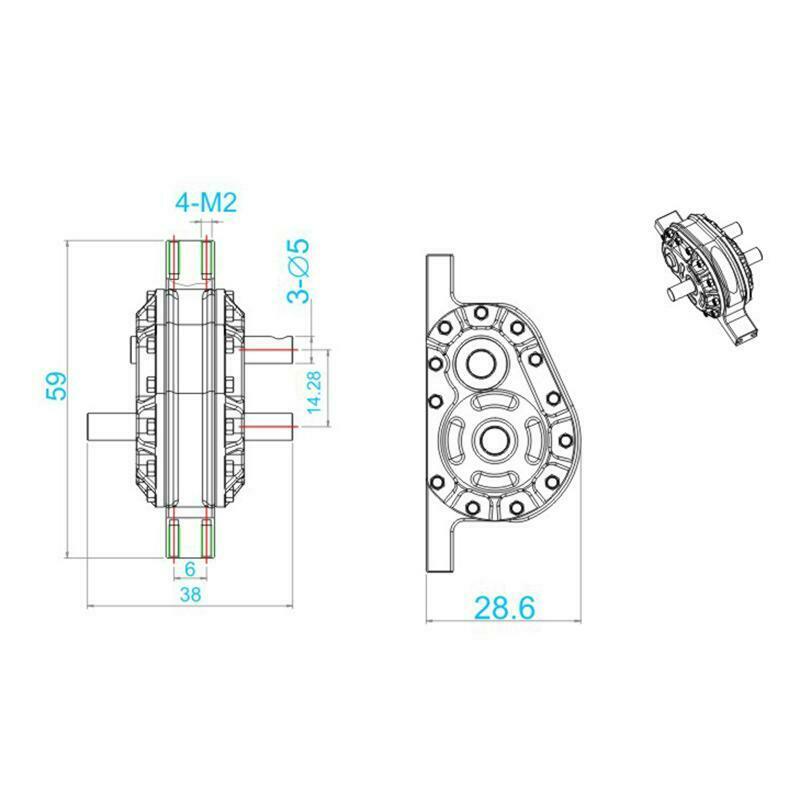 LESU Metal Transfer Case for Remote Controlled 1/14 Scale Tractor Dumper Truck DIY Model Car Spare Parts Accessories