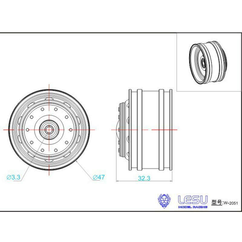 LESU Metal Front Hub Bearing Hexagon Brake Suitable for 1/14 RC DIY American FH12 FH16 Radio Control Tractor Truck Car Part