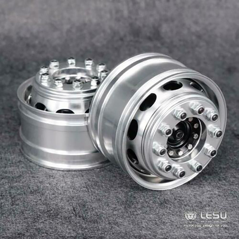 LESU 1/14 Scale Black Metal Front Wheel Hub Bearing Hexagon Brake for RC Tractors Truck Dumper Vehicle DIY Model Accessory