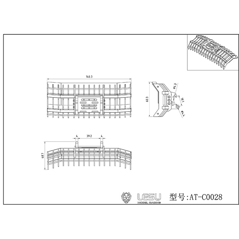 LESU 1/14 Remote Controlled Metal Hydraulic Aoue-LT5 Tracked Skid-Steer Loader DIY Model Lights Spare Parts Replacements