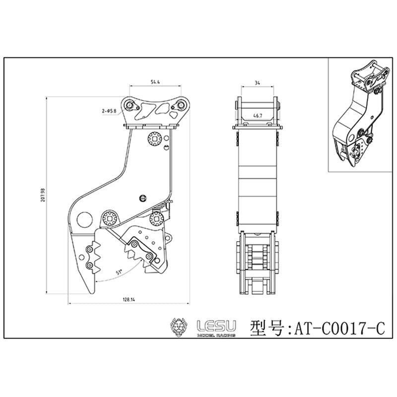 1/14 LESU Painted Aoue ET35 Hydraulic RC Truck RTR Model Excavator Digger W/ PL18EV Radio Control Light ESC Motor Upgrade Parts